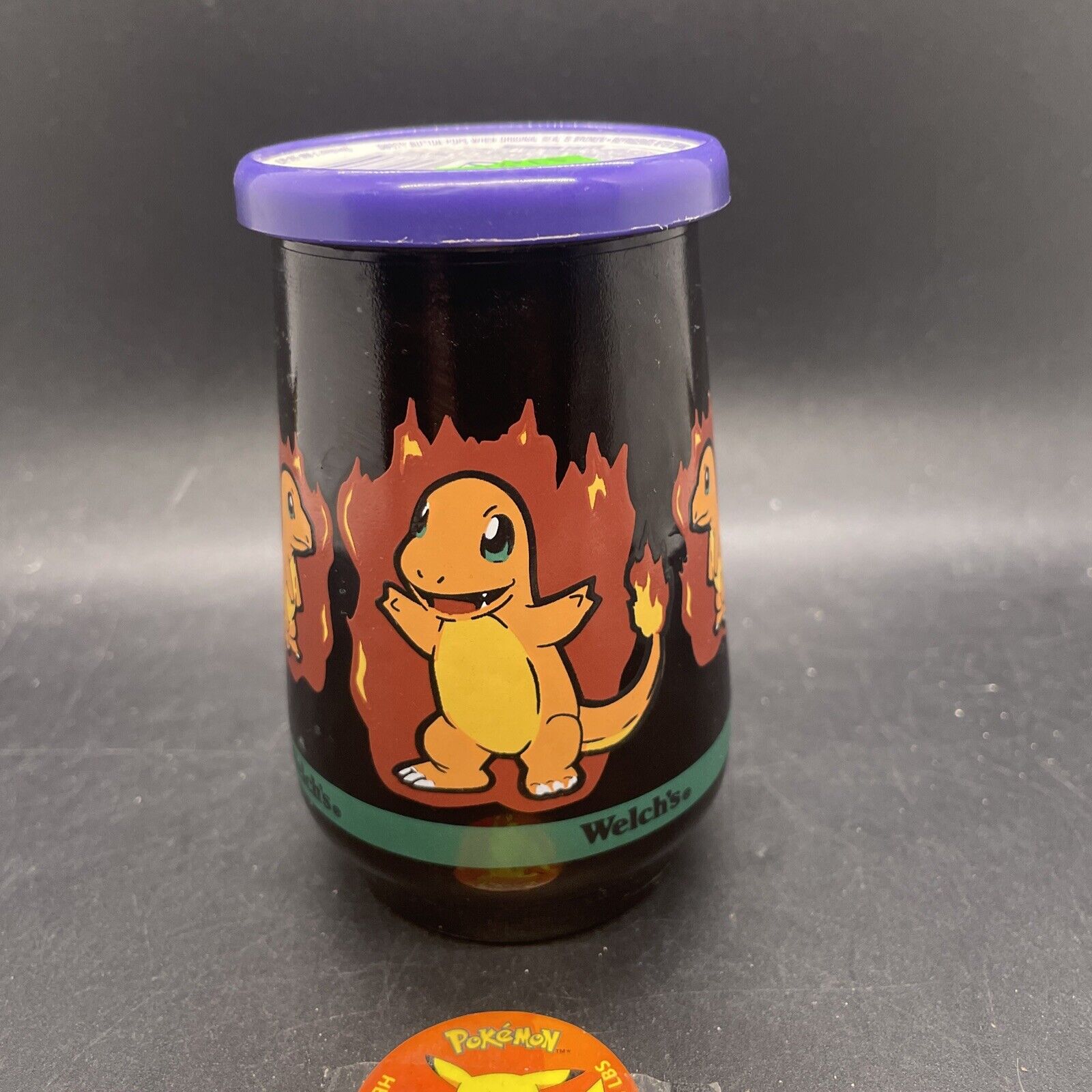 Vintage Charmander Welch’s Pokémon #04 Jelly Jar Glass Nintendo New With Jelly